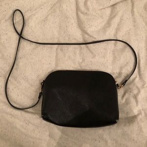 Gold zipper black side bag